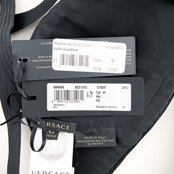 Versace Fall 2019 Runway Black Silk Satin Cage Bra Cropped Bondage Top 42 - Picture 11 of 15